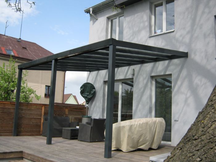 Pergola antracit RAL 7016 300 x 300 cm provedení DELUXE